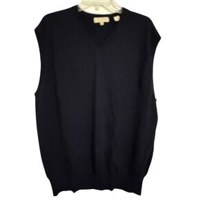 Peter Millar Mens XL V-Neck Sweater Vest 100% Extra Fine Italian Merino Wool